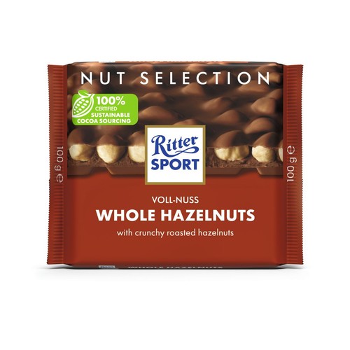 Czekolada mleczna z całymi prażonymi orzechami laskowymi Ritter Sport 100 g