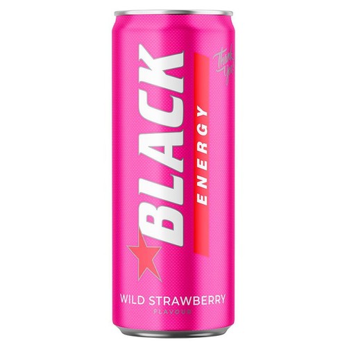 Napój energetyzujący Wild Strawberry o smaku poziomkowym Black 250 ml