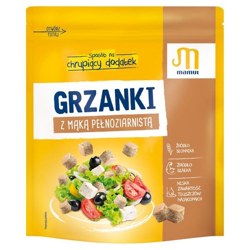 Grzanki z mąką pełnoziarnistą Mamut 150 g