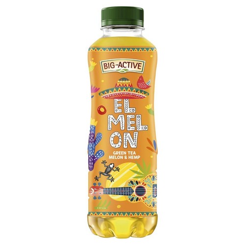 Napój niegazowany herbaciany EL MEL ON o smaku zielonej herbaty i melona z dodatkiem konopii Big Active 500 ml