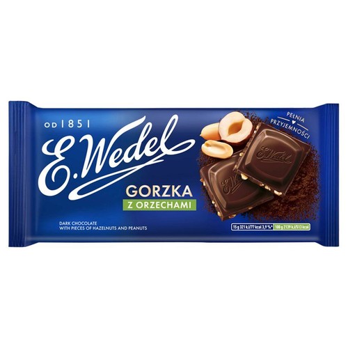 Czekolada gorzka z orzechami E.Wedel 90 g
