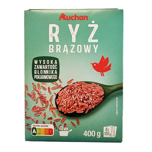 Ryż brązowy długoziarnisty Auchan 4 x 100 g