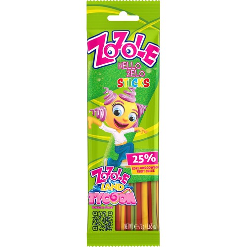 Żelki o smaku owocowym z nadzieniem cukrowym Zozole 75 g