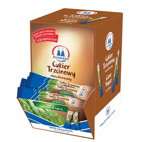 Cukier trzcinowy nierafinowany Dry Demerara w saszetkach Diamant 1 kg