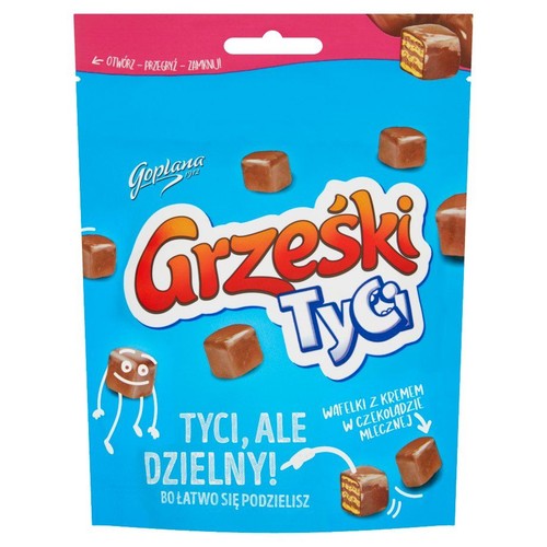 Wafelki z kremem o smaku kakaowym w czekoladzie mlecznej Grześki 120 g