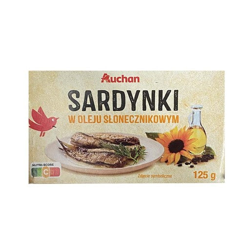 Sardynki w oleju słonecznikowym Auchan 125 g