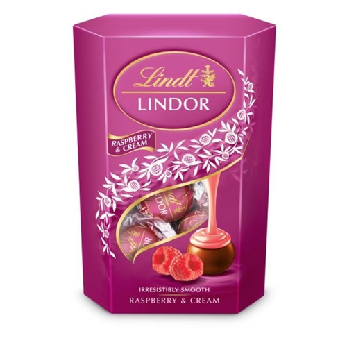 Lindor praliny mleczne z nadzieniem malinowym Lindt 200 g