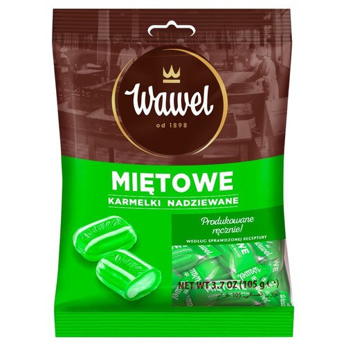 Miętowe karmelki nadziewane Wawel 105 g