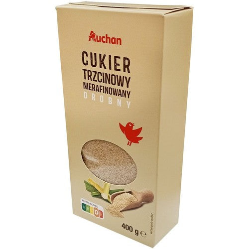 Cukier trzcinowy drobny Auchan 400 g