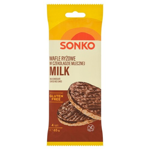 Wafle ryżowe w czekoladzie mlecznej.  Sonko 65 g