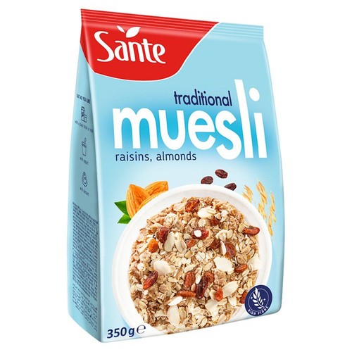 Płatki zbożowe z rodzynkami i migdałami Sante 350 g