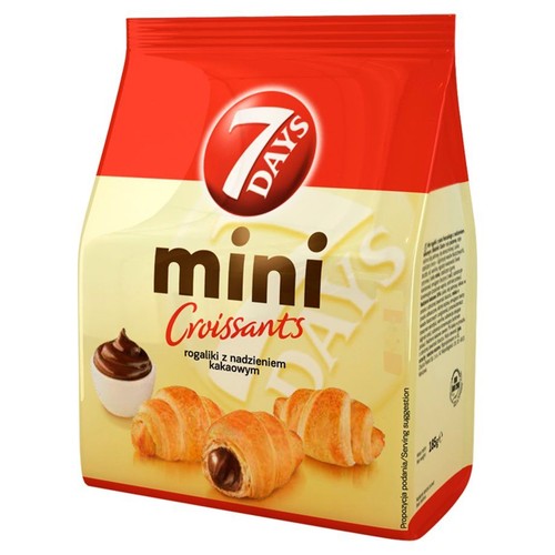Mini croissants z nadzieniem kakaowym 7 Days 185 g