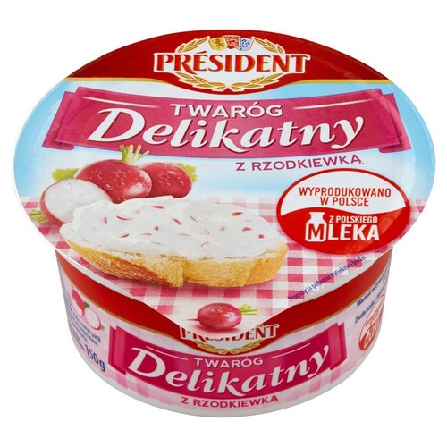 Twaróg delikatny z rzodkiewką Président 150 g