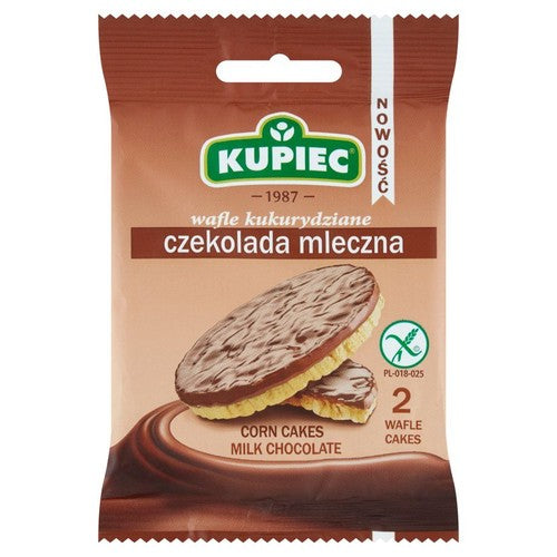 Wafle kukurydziane z czekoladą mleczną Kupiec 28 g